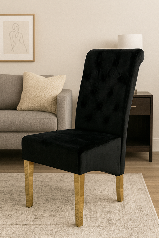 G-Lucy Black Chair (Ring Knocker/Gold Legs)