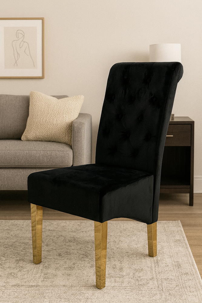 G-Lucy Black Chair (Ring Knocker/Gold Legs)