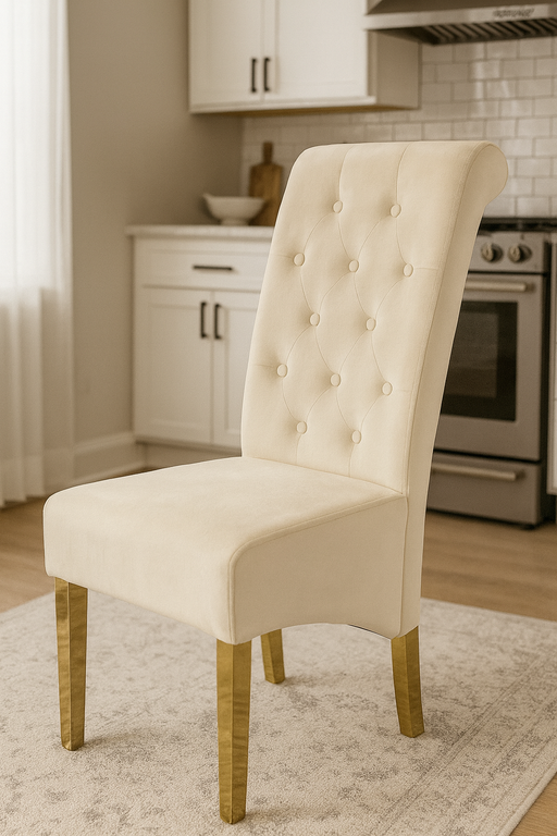 G-Lucy Cream Chair (Ring Knocker/Gold Legs)