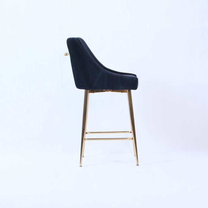 G-Milan Black Stool  (Gold Legs)