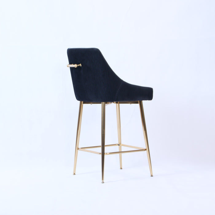 G-Milan Black Stool  (Gold Legs)
