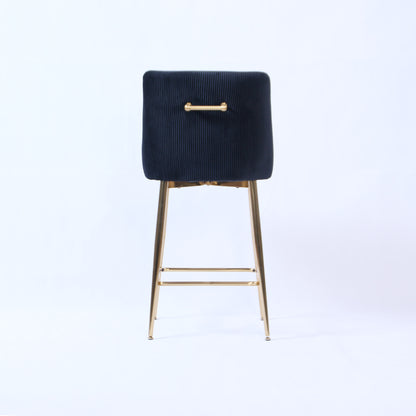 G-Milan Black Stool (Gold Legs)