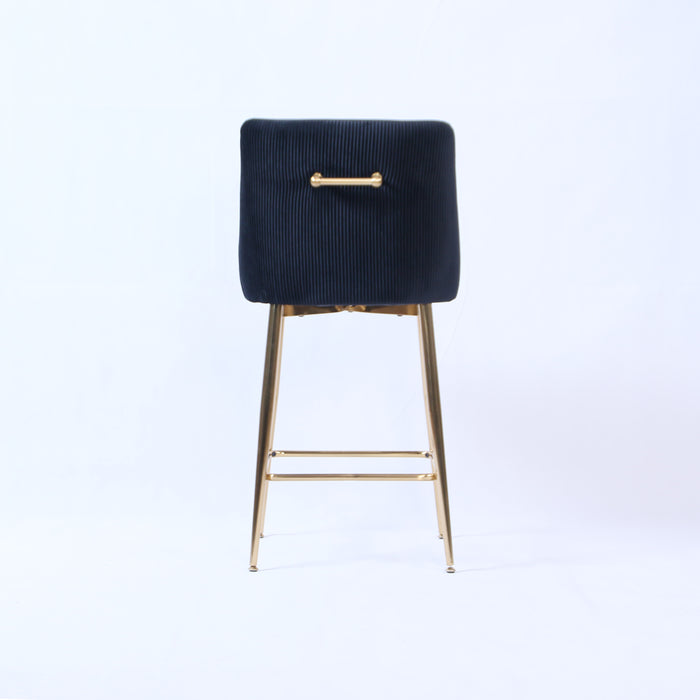 G-Milan Black Stool  (Gold Legs)
