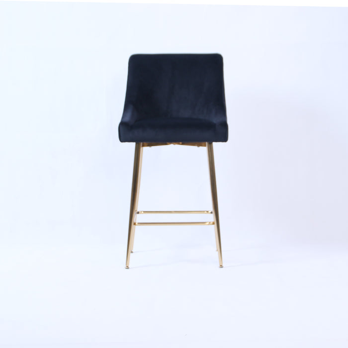 G-Milan Black Stool  (Gold Legs)