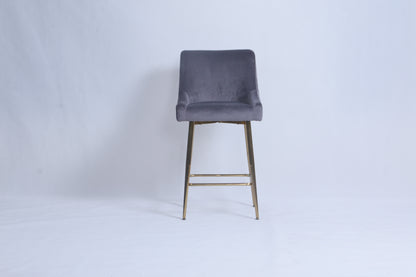 G-Milan Dark Grey Stool (Gold Legs)