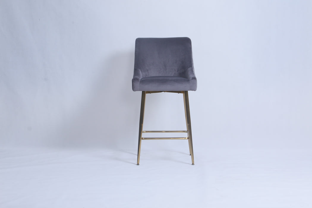 G-Milan Dark Grey Stool  (Gold Legs)