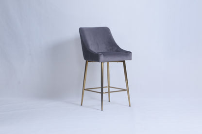G-Milan Dark Grey Stool (Gold Legs)
