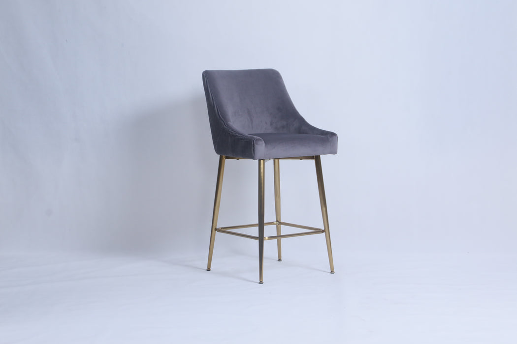 G-Milan Dark Grey Stool  (Gold Legs)