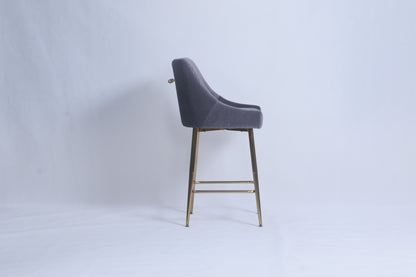 G-Milan Dark Grey Stool (Gold Legs)