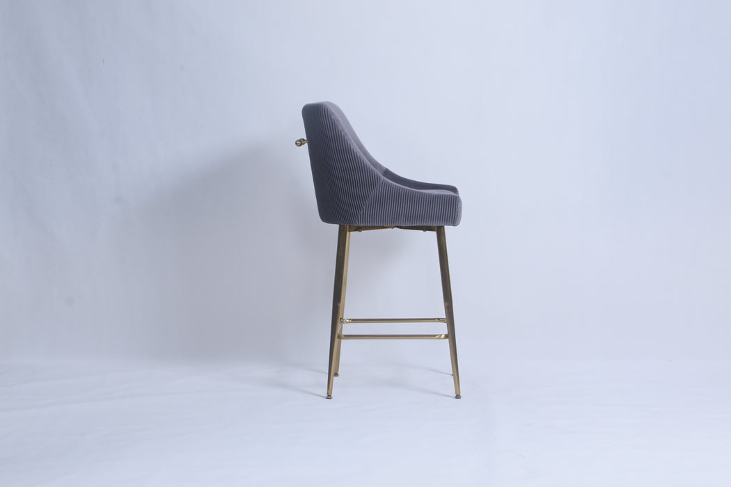 G-Milan Dark Grey Stool  (Gold Legs)
