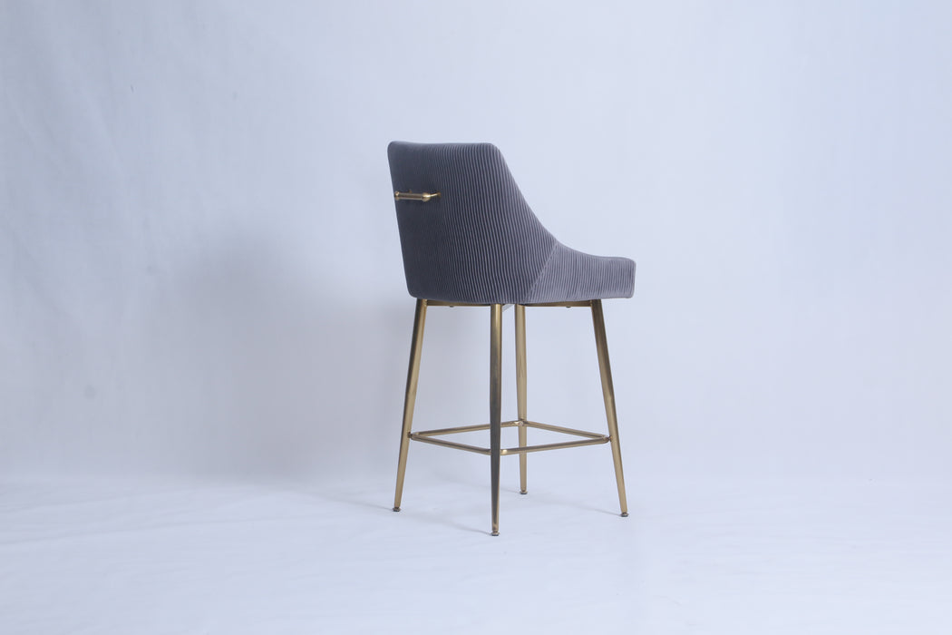 G-Milan Dark Grey Stool  (Gold Legs)