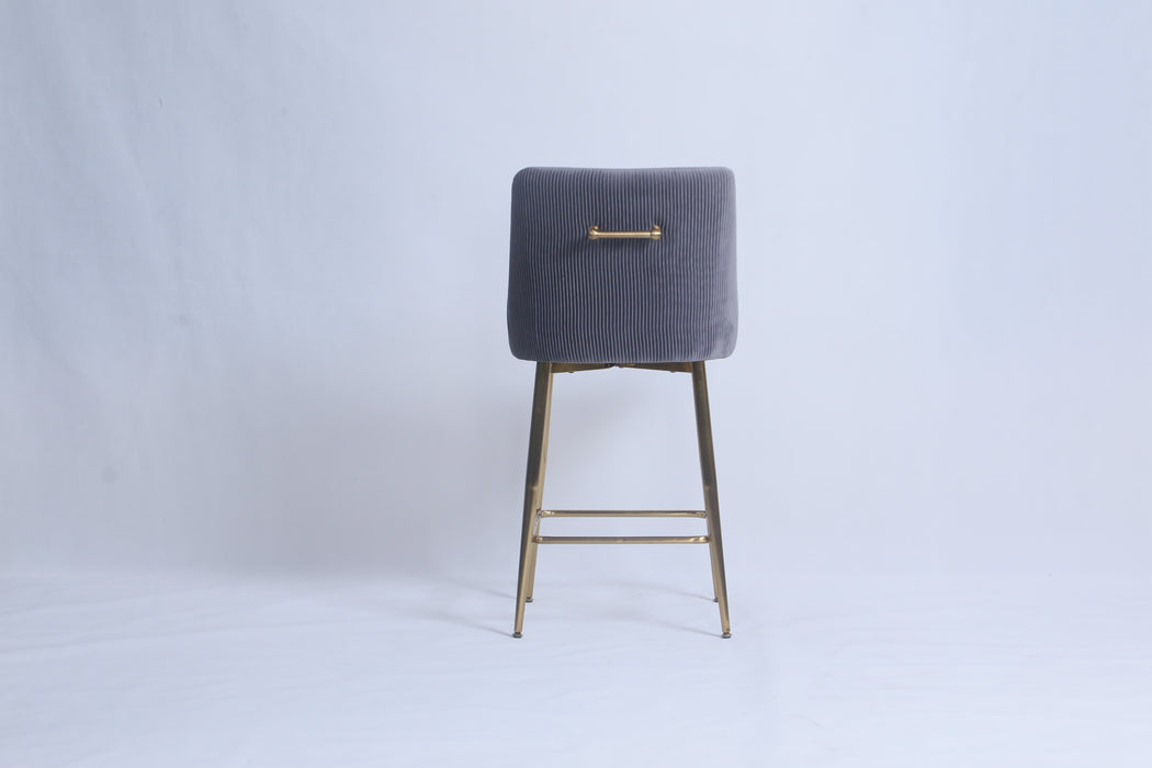 G-Milan Dark Grey Stool  (Gold Legs)