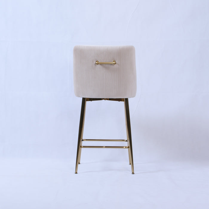 G-Milan Ivory Stool  (Gold Legs)