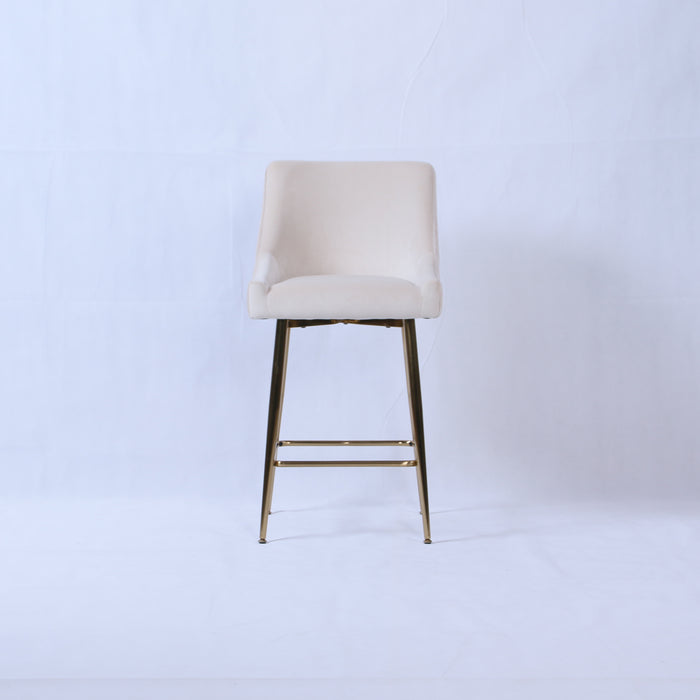 G-Milan Ivory Stool  (Gold Legs)