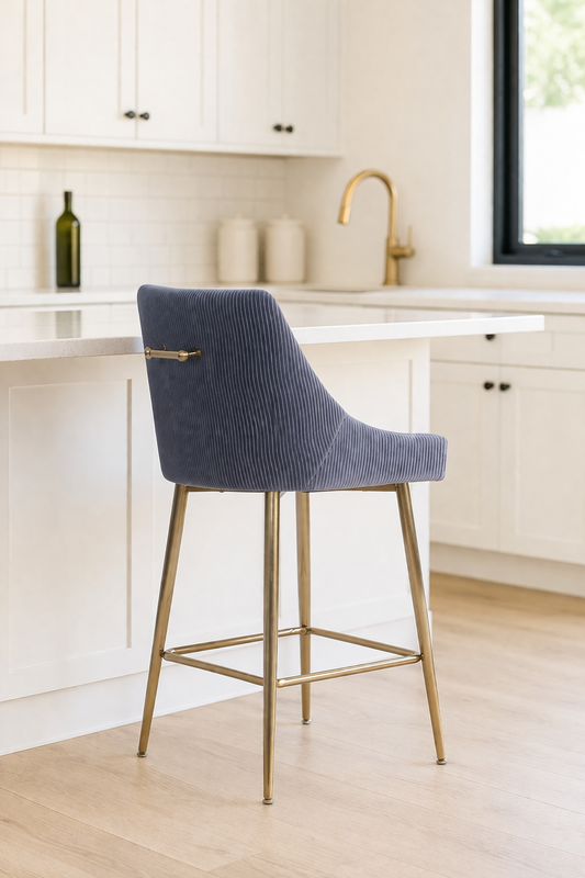 G-Milan Dark Grey Stool (Gold Legs)