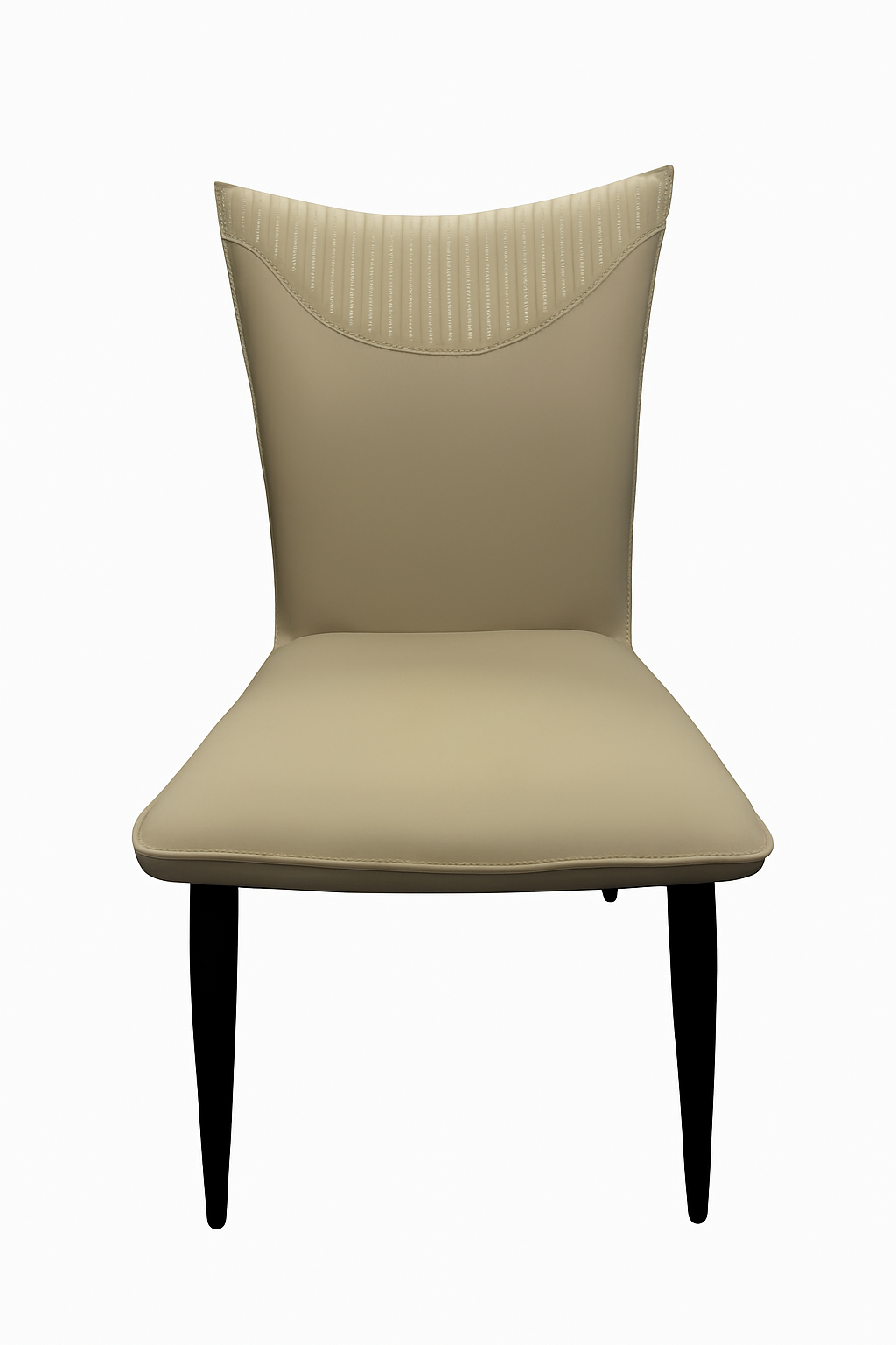 Venice 01 PU Light Grey Chair (Black Legs)