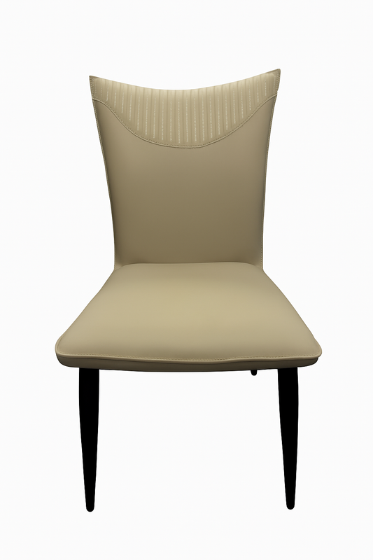 Venice 01 PU Light Grey Chair (Black Legs)