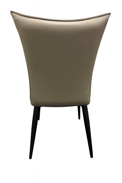 Venice 01 PU Light Grey Chair (Black Legs)