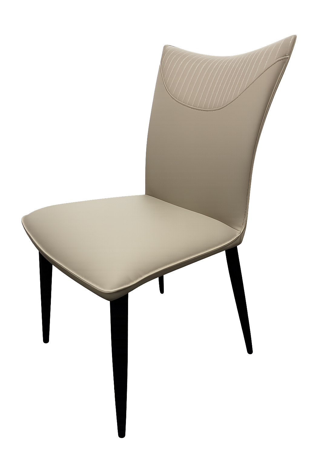 Venice 01 PU Light Grey Chair (Black Legs)