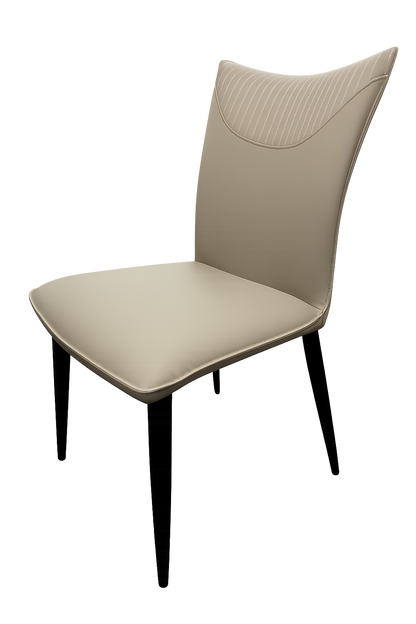 Venice 01 PU Light Grey Chair (Black Legs)