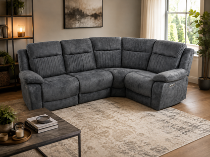 Rose Charcoal 2+1 Recliner Corner Sofa (Additional Consoles and Seats)