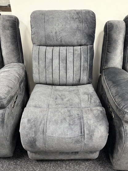 Rose Charcoal 2+1 Recliner Corner Sofa (Additional Consoles and Seats)