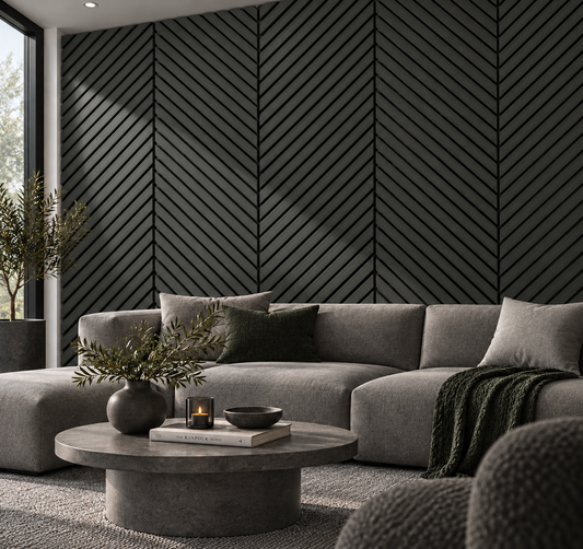 Wall Panel 15E - Black - Acoustic - 240cm - (1 pack / 4pcs)