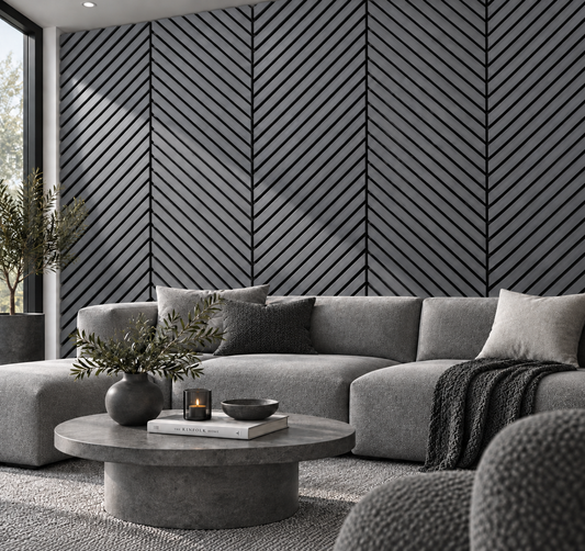 Wall Panel 15F - Dark Grey - Acoustic - 240cm - (1 pack / 4pcs)