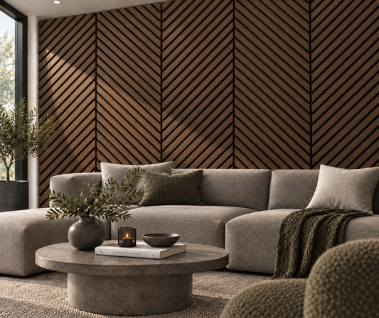 Wall Panel 15T - Walnut - Acoustic - 240cm - (1 pack / 4pcs)