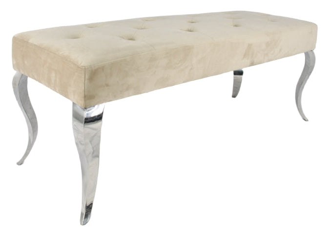 Lewis Plush Mink Bench 110cm