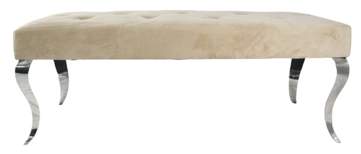 Lewis Plush Mink Bench 110cm
