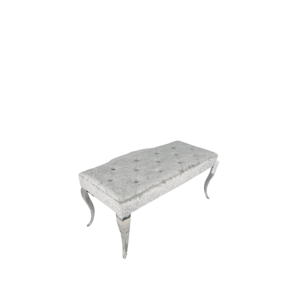 Lewis Crushed Silver Bench 110/130cm