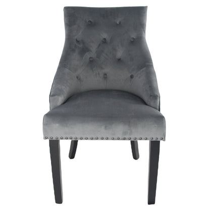 Cheshire Dark Grey Chair (Black Ring Knocker/Black Legs)