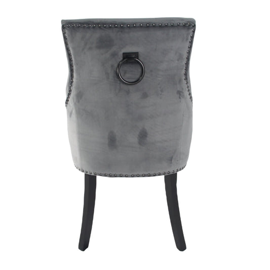Cheshire Dark Grey Chair (Black Ring Knocker/Black Legs)