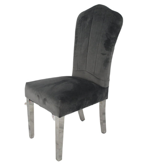 Alice Dark Grey Chair (Chrome Legs)