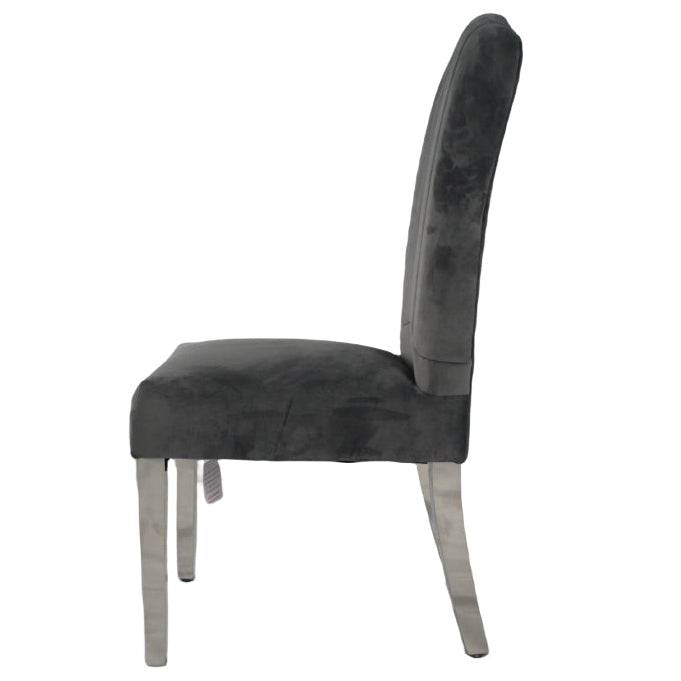 Alice Dark Grey Chair (Chrome Legs)