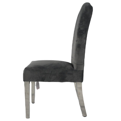 Alice Dark Grey Chair (Chrome Legs)