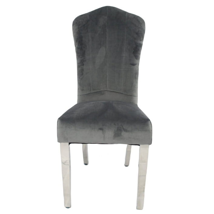 Alice Dark Grey Chair (Chrome Legs)