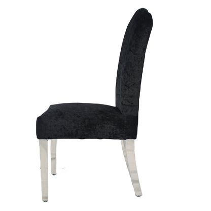 Alice Black Chair (Chrome Legs)