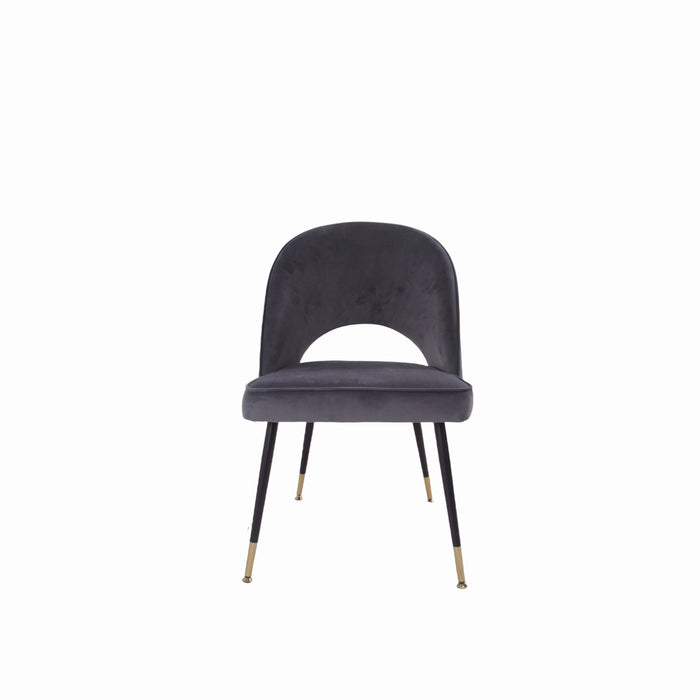Venice Grey Chair (Black Legs)