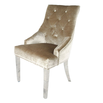 Jessica Mink Chair (Ring Knocker/Chrome Legs)