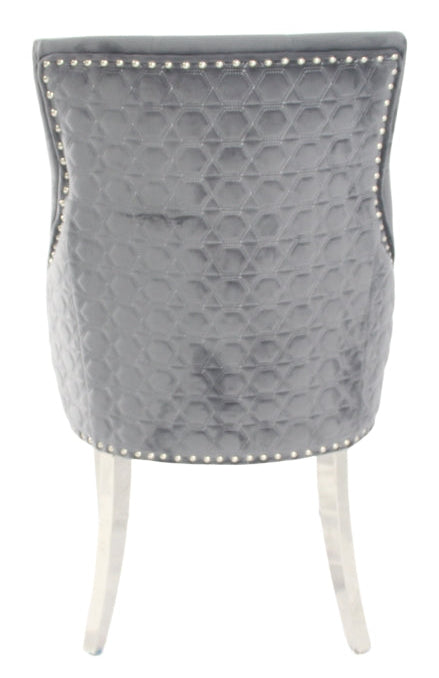 Roma Dark Grey Chair (No Knocker/Chrome Legs)