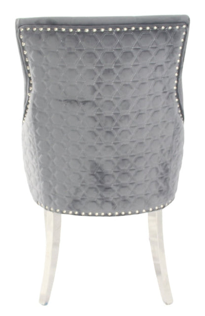 Roma Dark Grey Chair (No Knocker/Chrome Legs)