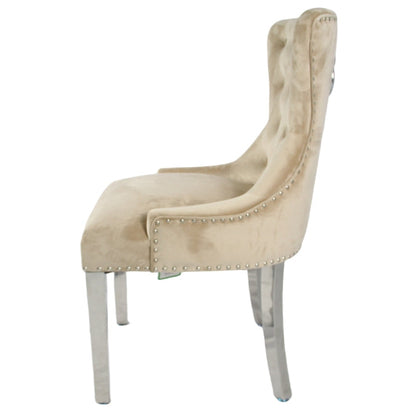 Chelsea Cream Chair (Ring Knocker/Chrome Legs)