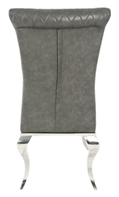 London PU Dark Grey Chair (Chrome Legs)