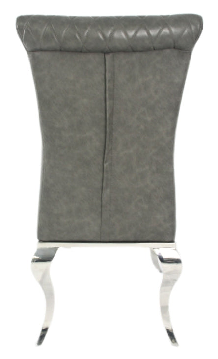 London PU Dark Grey Chair (Chrome Legs)