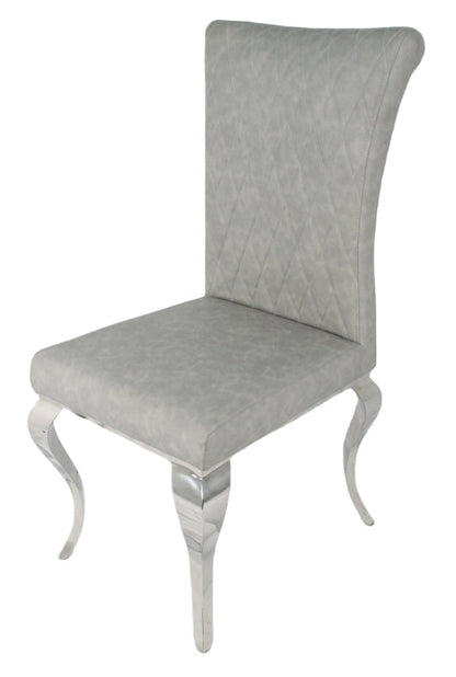 London PU Light Grey Chair (Chrome Legs)