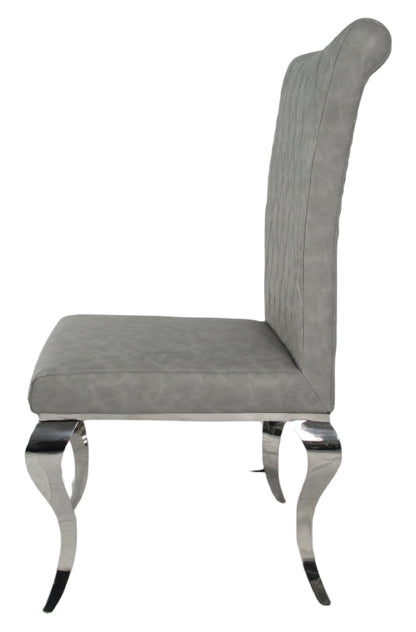 London PU Light Grey Chair (Chrome Legs)