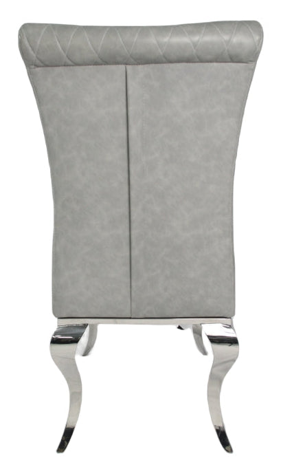 London PU Light Grey Chair (Chrome Legs)