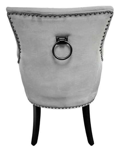 Cheshire Dark Grey Chair (Black Ring Knocker/Black Legs)